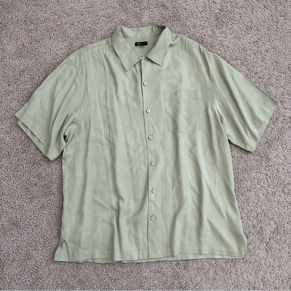 Carlo Shirt Mens Size XL 100% Silk Button Up